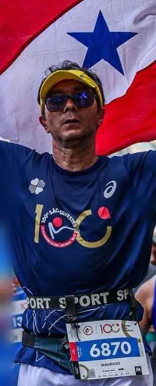 Mauricio Bezerra de Sousa na 100ª Corrida Internacional de São Silvestre, em São Paulo